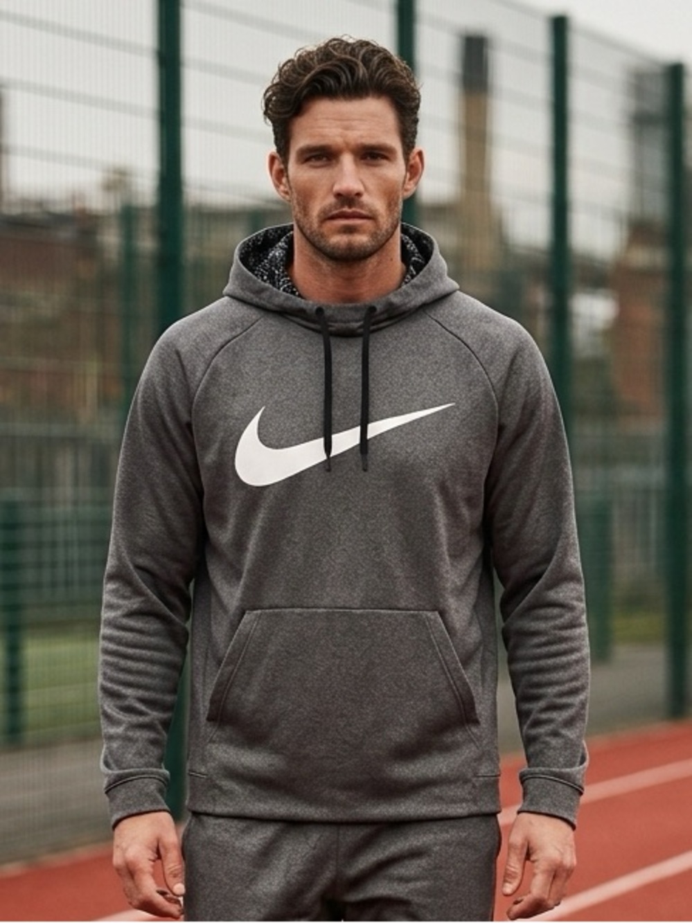 Nike Men's Dark Gray Swoosh Pullover Hoodie